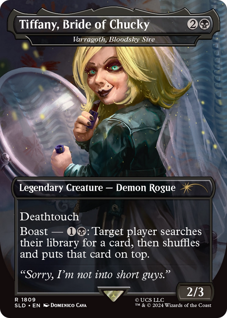 Varragoth, Bloodsky Sire (SLD-1809) - Secret Lair Drop / Tiffany, Bride of Chucky (Borderless) Foil