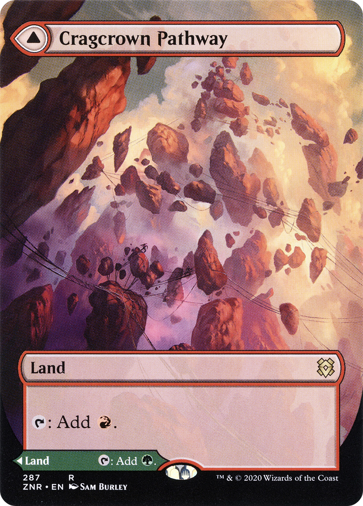 Cragcrown Pathway (Borderless) (ZNR-287) - Zendikar Rising: (Showcase) (Borderless) Foil