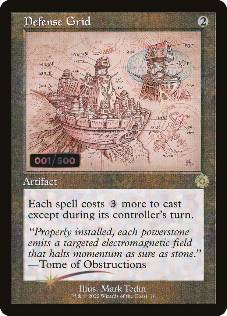 Defense Grid (Schematic) (Serial Numbered) (BRR-76Z) - The Brothers' War Retro Artifacts Foil