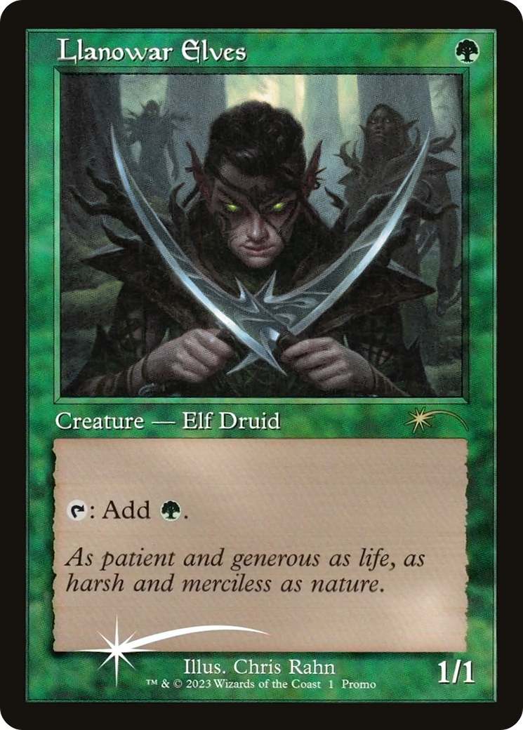 Llanowar Elves (Retro Frame) (MEDIA-01★) - Dominaria United Promos Foil