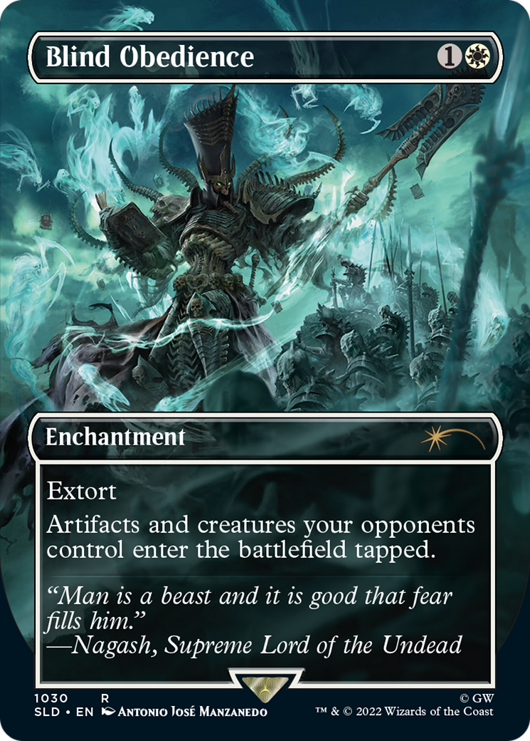 Blind Obedience (Borderless) (SLD-1030) - Secret Lair Drop (Borderless) Foil