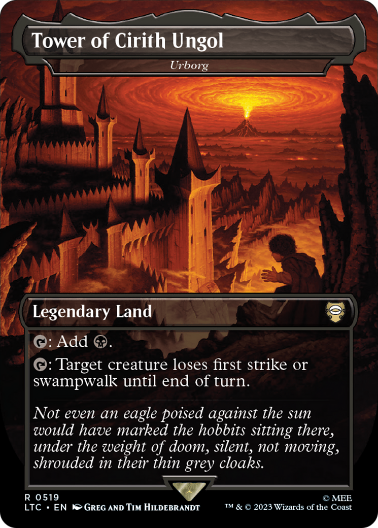 Tower of Cirith Ungol - Urborg (Borderless) (LTC-519) - Tales of Middle-earth Commander / Tower of Cirith Ungol (Borderless) Foil
