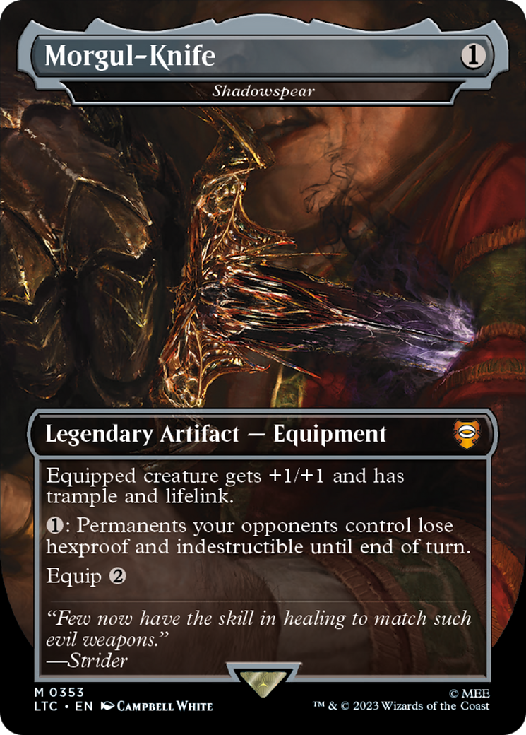 Morgul-Knife - Shadowspear (LTC-353) - Tales of Middle-earth Commander / Morgul-Knife (Borderless) Foil