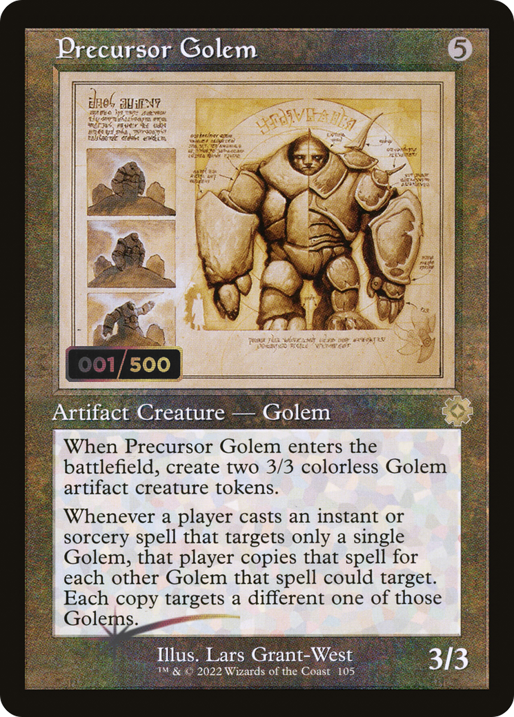Precursor Golem (Schematic) (Serial Numbered) (BRR-105Z) - The Brothers' War Retro Artifacts Foil