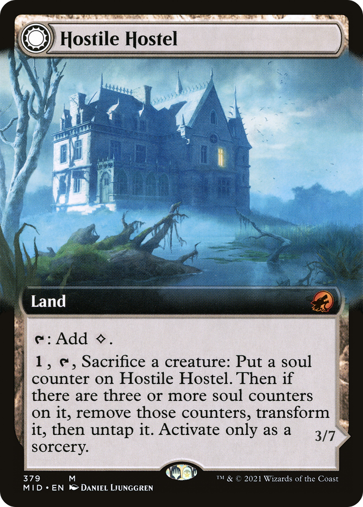 Hostile Hostel (Extended Art) (MID-379) - Innistrad: Midnight Hunt: (Extended Art, Double Faced Transform)