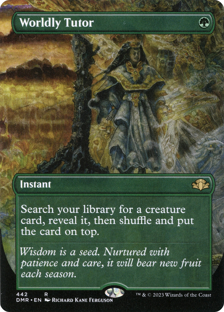 Worldly Tutor (Borderless) (DMR-442) - Dominaria Remastered (Borderless) Foil