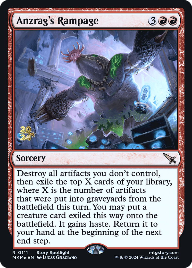Anzrag's Rampage (PRE-111S) - Murders at Karlov Manor Promos Foil