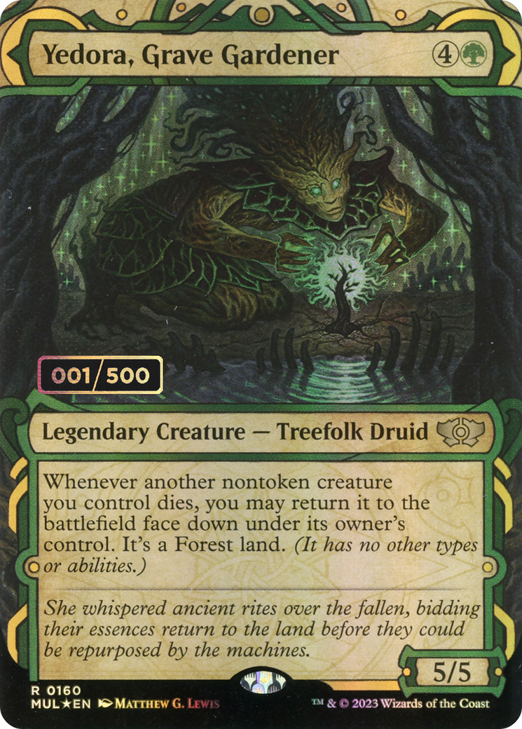 Yedora, Grave Gardener (Serial Numbered) (MUL-160Z) - Multiverse Legends: (Showcase) (Borderless) Foil