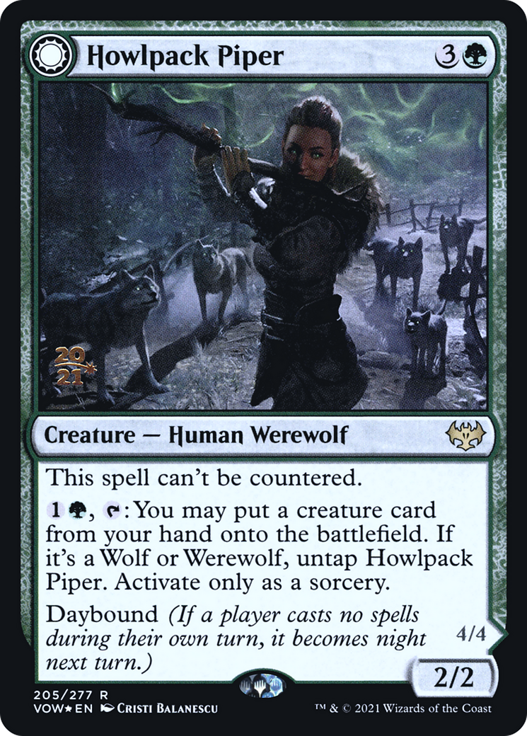 Howlpack Piper (PRE-205S) - Innistrad: Crimson Vow Promos: (Double Faced Transform) Foil