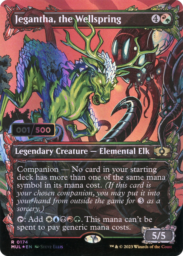 Jegantha, the Wellspring (Serial Numbered) (MUL-174Z) - Multiverse Legends: (Showcase) (Borderless) Foil