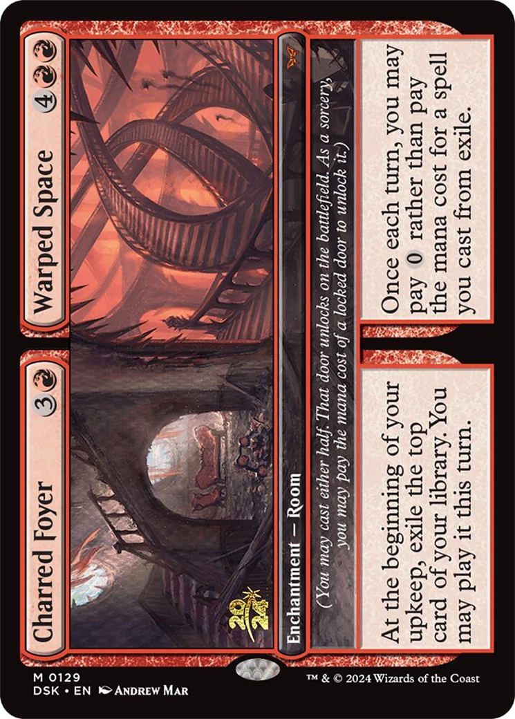 Charred Foyer // Warped Space (PRE-129S) - Duskmourn: House of Horror Promos Foil