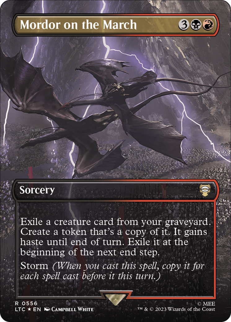 Mordor on the March (Borderless) (Surge Foil) (LTC-556) - Tales of Middle-earth Commander (Borderless) Foil