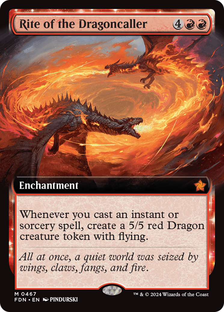 Rite of the Dragoncaller (FDN-467) - Foundations: (enchantment, Extended Art) Foil
