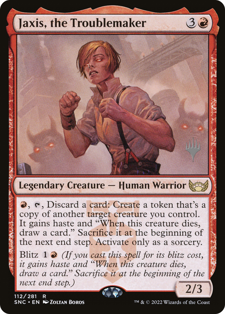 Jaxis, the Troublemaker (PPSNC-112P) - Streets of New Capenna Promos Foil