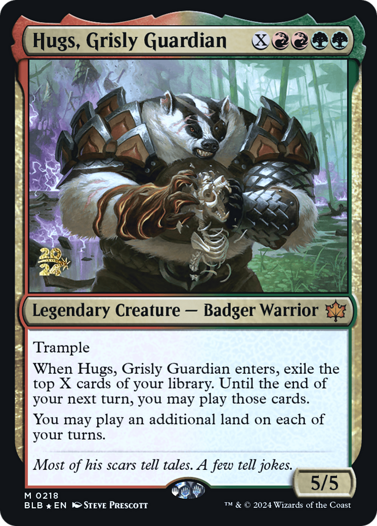Hugs, Grisly Guardian (PRE-218S) - Bloomburrow Promos Foil