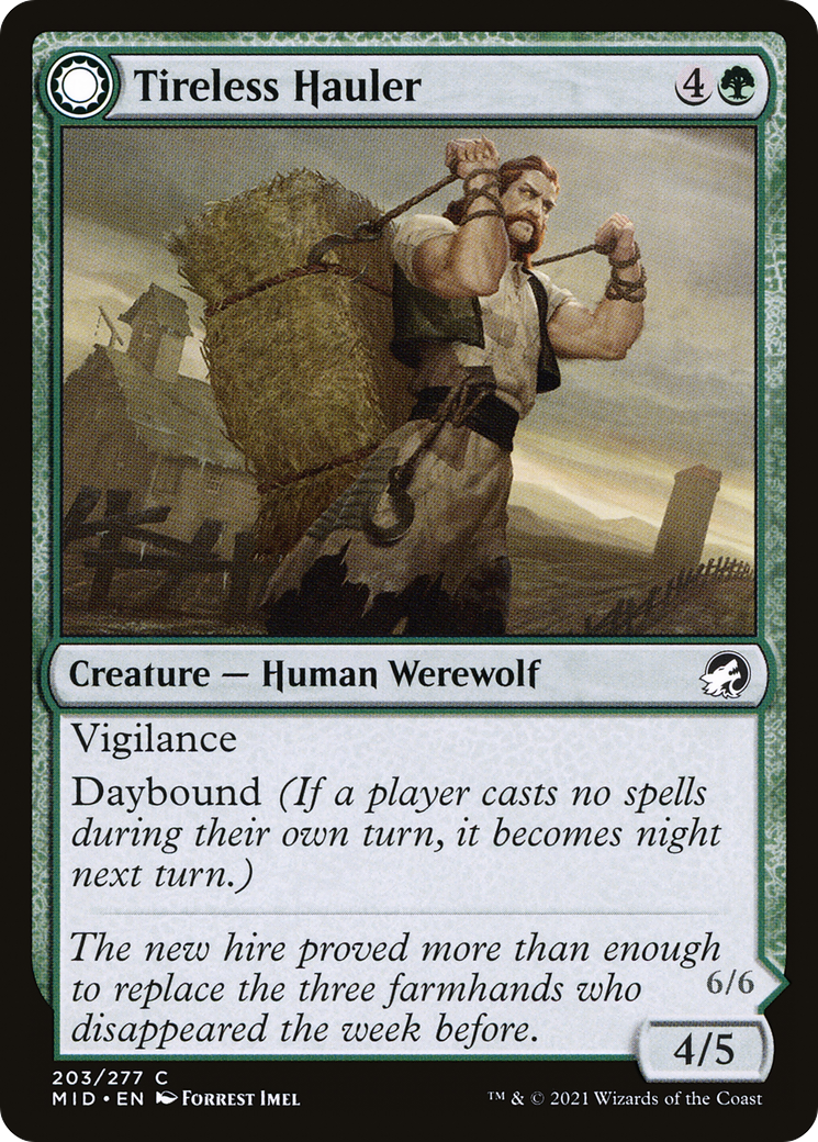 Tireless Hauler (MID-203) - Innistrad: Midnight Hunt: (Double Faced Transform) Foil