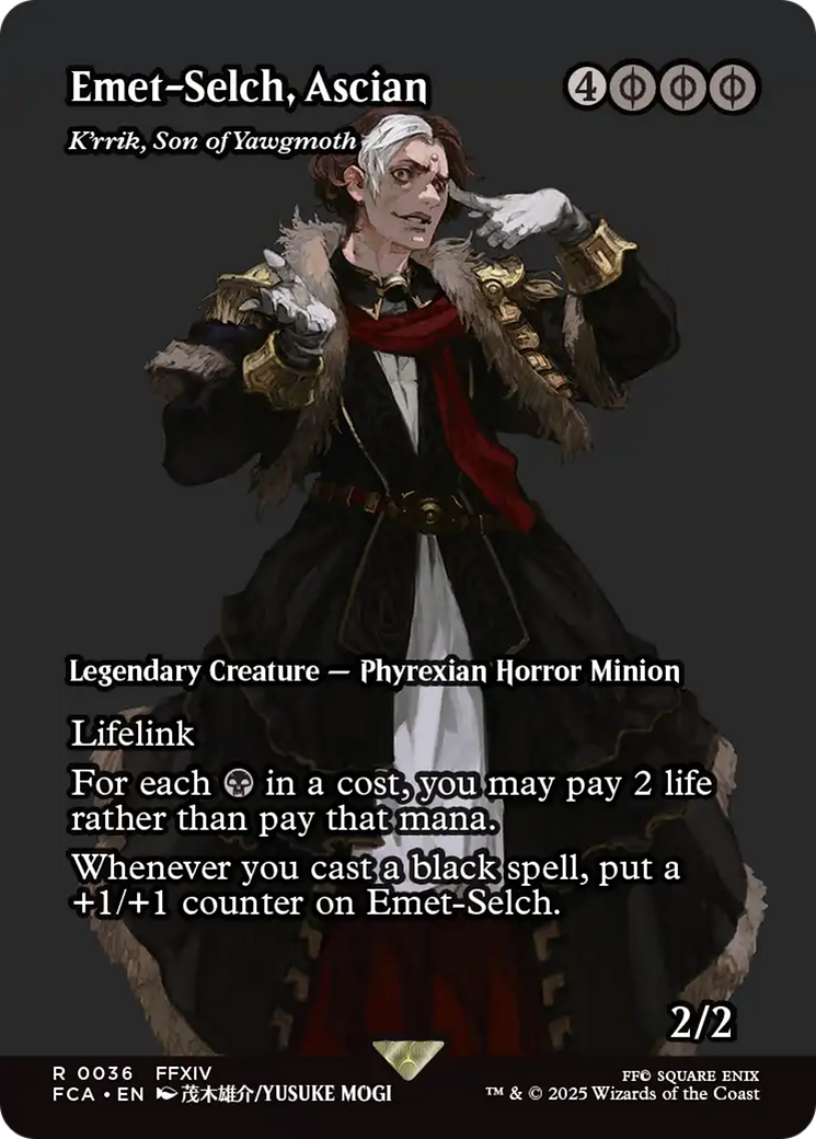 K'rrik, Son of Yawgmoth (FCA-036) - FINAL FANTASY: Through the Ages / Emet-Selch, Ascian (Borderless) Foil