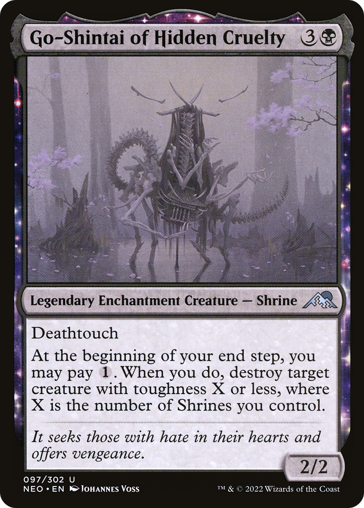 Go-Shintai of Hidden Cruelty (NEO-097) - Kamigawa: Neon Dynasty: (enchantment) Foil