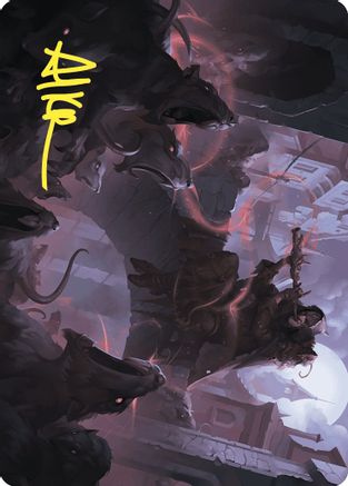 Gnawing Crescendo Art Card (Gold-Stamped Signature) (ASWOE-017) - Art Series: Wilds of Eldraine