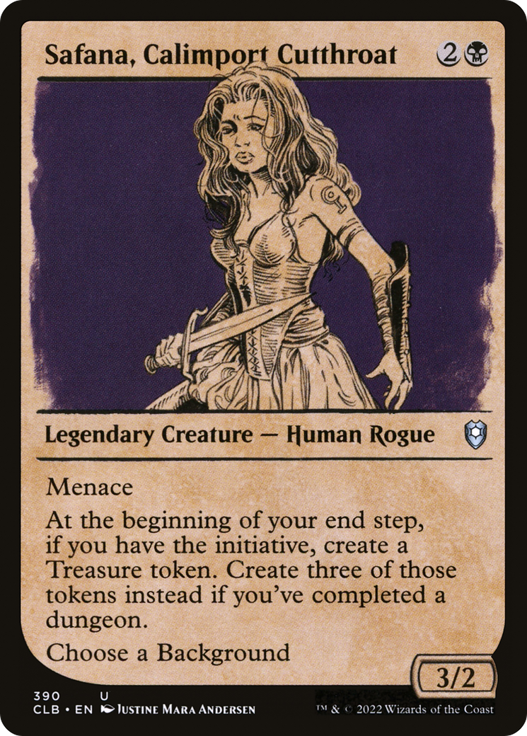 Safana, Calimport Cutthroat (Showcase) (CLB-390) - Commander Legends: Battle for Baldur's Gate: (Showcase)