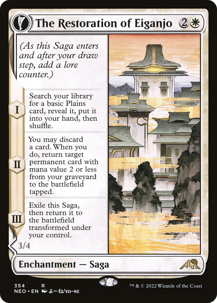 The Restoration of Eiganjo (Showcase) (NEO-354) - Kamigawa: Neon Dynasty: (Showcase, fandfc)