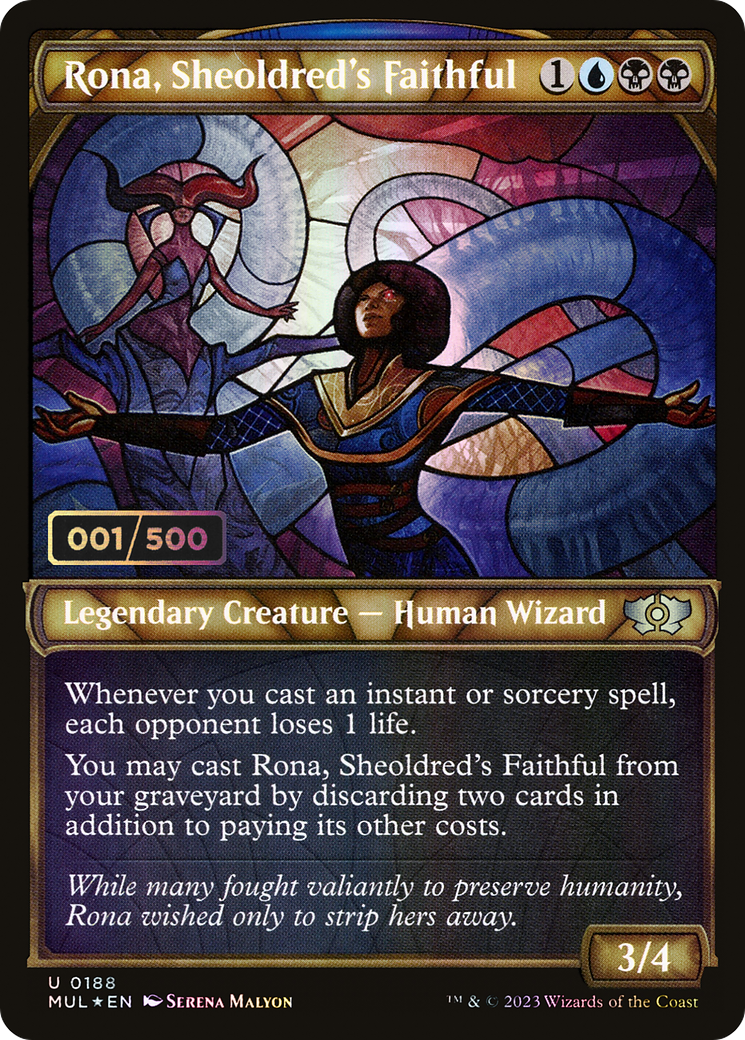 Rona, Sheoldred's Faithful (Serial Numbered) (MUL-188Z) - Multiverse Legends: (Showcase) Foil