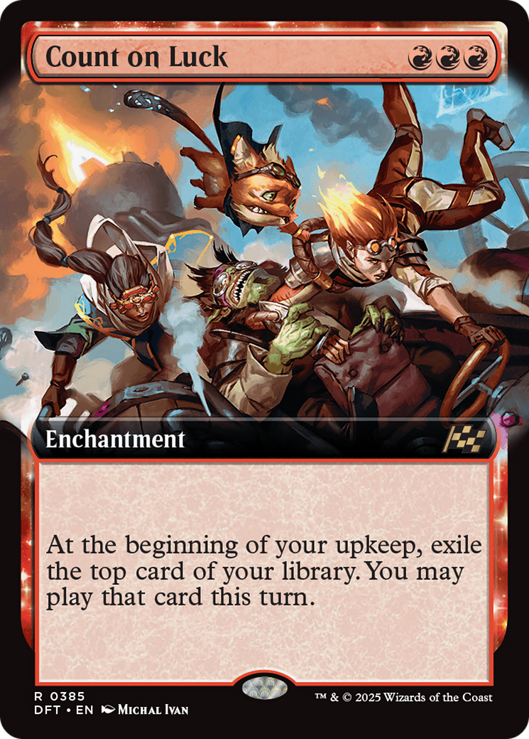 Count on Luck (DFT-385) - Aetherdrift: (enchantment, Extended Art) Foil