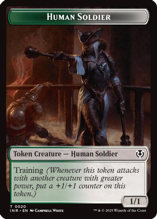 Human Soldier (0020) // Emblem - Tamiyo, Field Researcher Double-Sided Token (INR-20 // 26) - Innistrad Remastered