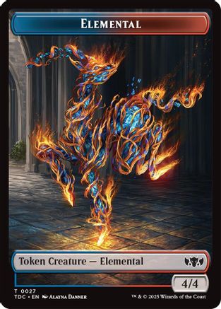 Elemental (0027) // Monk Double-Sided Token (TDC-27 // 3) - Commander: Tarkir: Dragonstorm