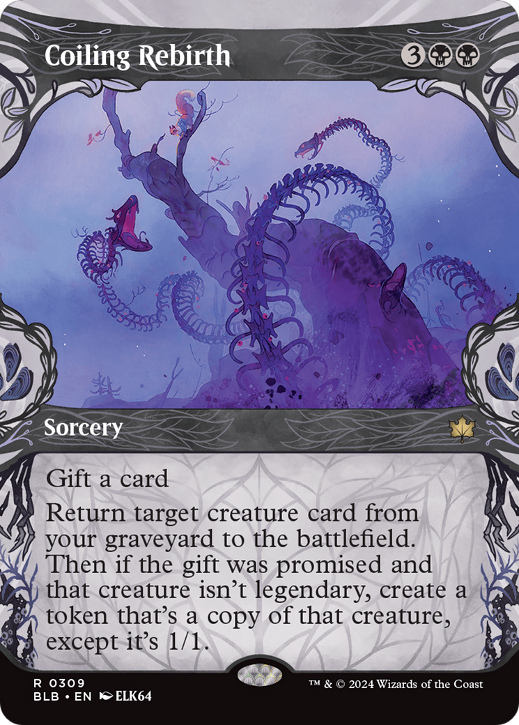 Coiling Rebirth (BLB-309) - Bloomburrow: (Showcase) (Borderless)