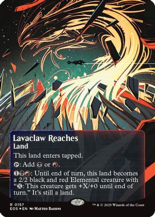 Lavaclaw Reaches (0157) (Borderless) (Galaxy Foil) (EOS-157) - Edge of Eternities: Stellar Sights Foil