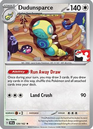 Dudunsparce 129  - Holofoil Prize Pack Series Cards - Rare