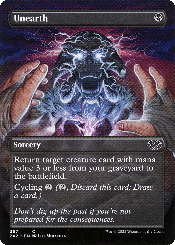 Unearth (Borderless) (2X2-357) - Double Masters 2022 (Borderless) Foil