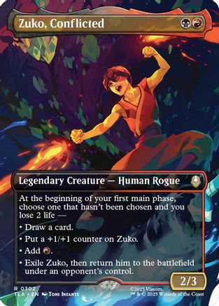 Zuko, Conflicted (Borderless) (TLA-302) - Avatar: The Last Airbender Foil