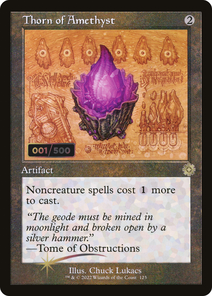 Thorn of Amethyst (Schematic) (Serial Numbered) (BRR-123Z) - The Brothers' War Retro Artifacts Foil