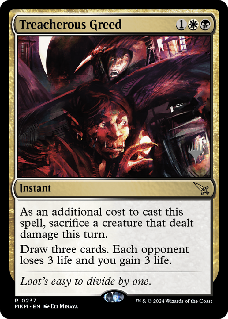 Treacherous Greed (PPMKM-237P) - Murders at Karlov Manor Promos