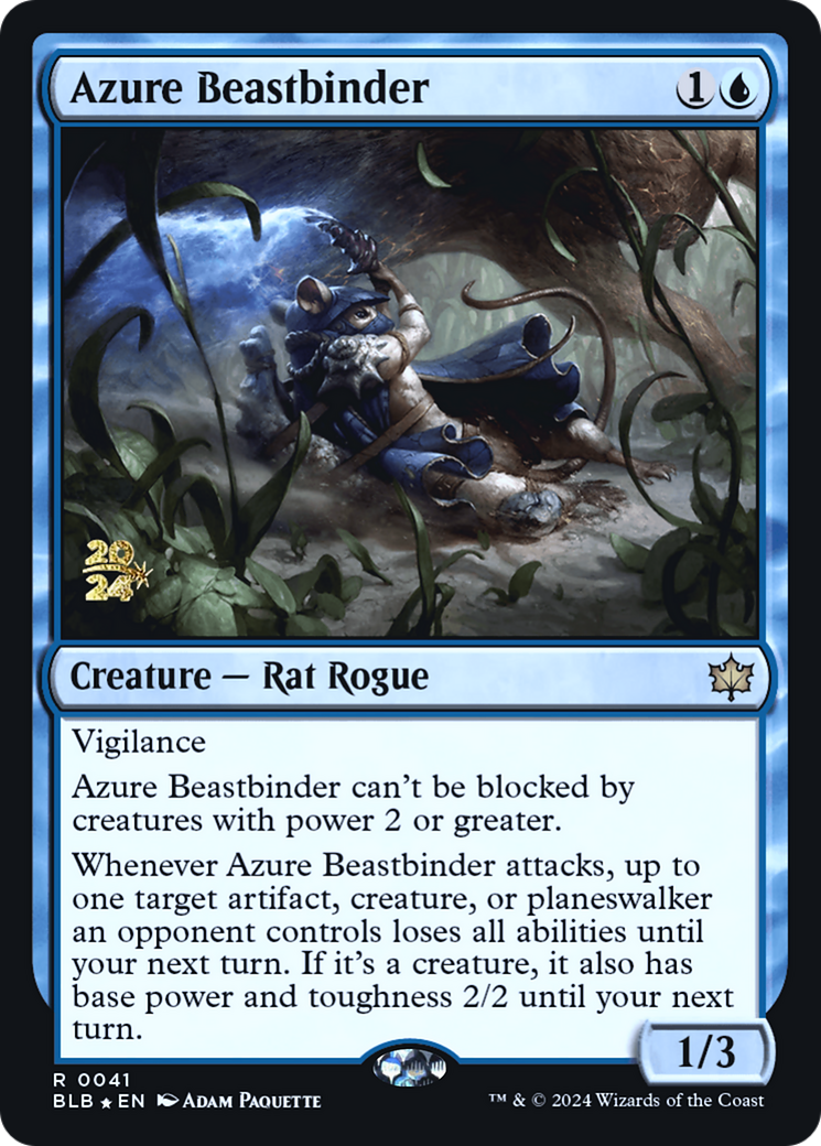 Azure Beastbinder (PRE-41S) - Bloomburrow Promos Foil