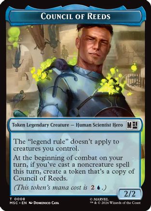 Council of Reeds (0008) // Merfolk (0006) Double-Sided Token (MSC-8 // 6) - Commander: Marvel Super Heroes