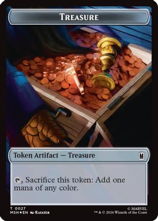 Treasure (0027) // Construct (0030) Double-Sided Token (Surge Foil) (MSC-27 // 30) - Commander: Marvel Super Heroes Foil