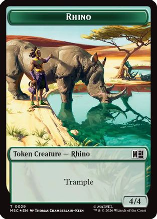 Rhino (0029) // Beast (0027) Double-Sided Token (Surge Foil) (MSC-29 // 27) - Commander: Marvel Super Heroes Foil