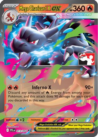 Mega Charizard X ex 013/094  - Holofoil Prize Pack Series Cards - Double Rare