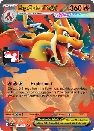 Mega Charizard Y ex 022/217  - Holofoil Prize Pack Series Cards - Double Rare