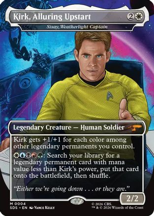 Kirk, Alluring Upstart - Sisay, Weatherlight Captain (Borderless) (SDS-004) - Star Trek: Stardates
