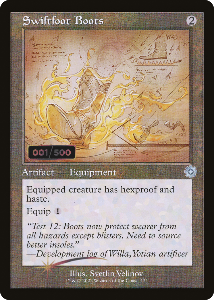 Swiftfoot Boots (Schematic) (Serial Numbered) (BRR-121Z) - The Brothers' War Retro Artifacts Foil
