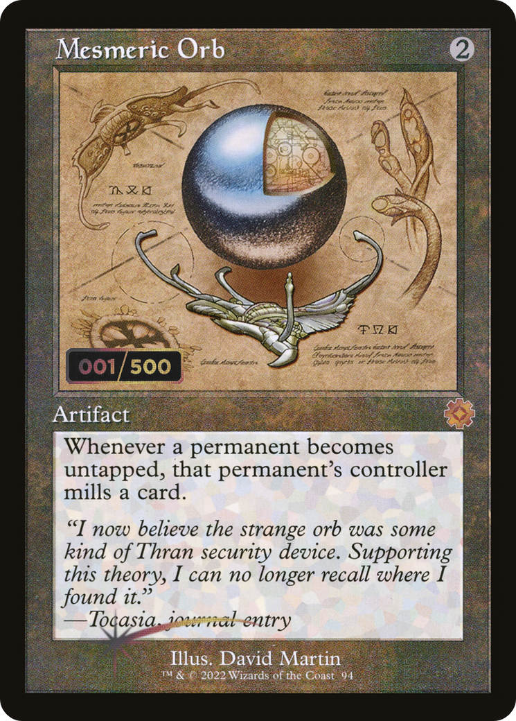 Mesmeric Orb (Schematic) (Serial Numbered) (BRR-094) - The Brothers' War Retro Artifacts Foil