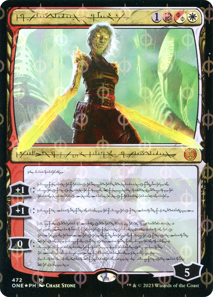 Nahiri, the Unforgiving (Phyrexian) (Step-and-Compleat Foil) (ONE-472) - Phyrexia: All Will Be One: (Showcase) Foil