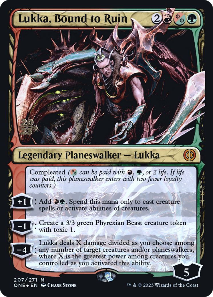 Lukka, Bound to Ruin (PRE-207S) - Phyrexia: All Will Be One Promos Foil