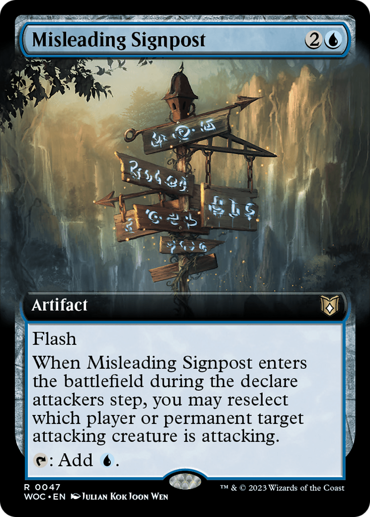 Misleading Signpost (Extended Art) (WOC-047) - Wilds of Eldraine Commander: (Extended Art)