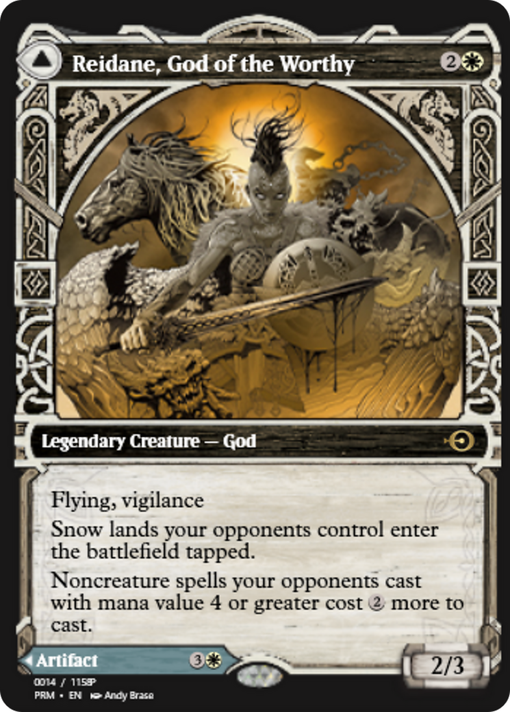 Reidane, God of the Worthy // Valkmira, Protector's Shield (PRM-88228) - Magic Online Promos