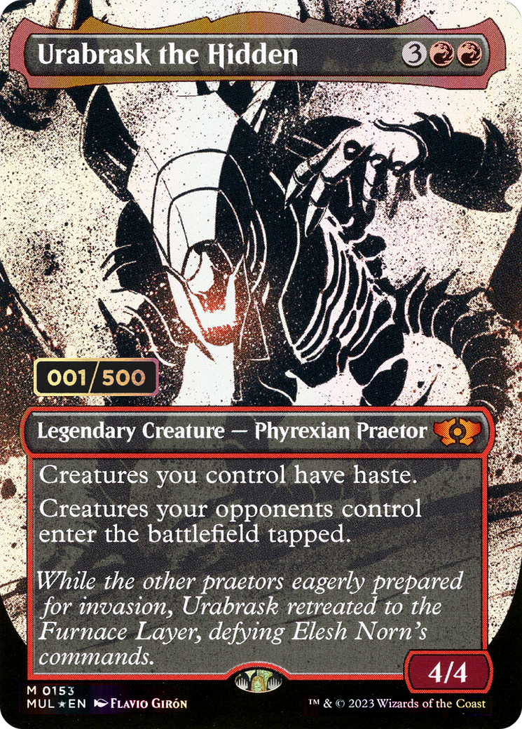 Urabrask the Hidden (Serial Numbered) (MUL-153Z) - Multiverse Legends: (Showcase) (Borderless) Foil